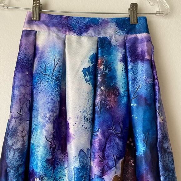 Choies sz M blue abstract midi flare fairy‎ Y2k skirt - Picture 2 of 9
